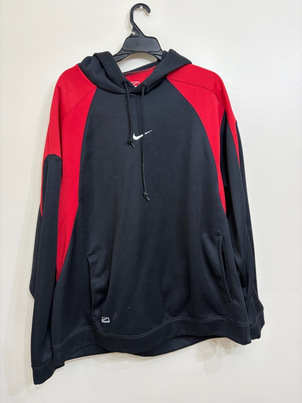Nike Black and Red Crewneck Hoodie Sweater